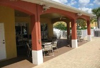 Covered patio at the Forest Lake club house
